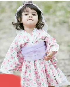 花柄 浴衣ドレス サイズ120