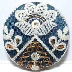 インド刺繍　№4199　青白　㊳ミリ