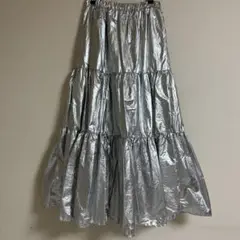 シルバー ティアードフレアスカート