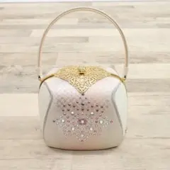 《和装バッグ◆ラインストーン　ピンクシルバー　礼装用　付下げ訪問着に♪Z3-5》