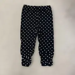黒地に白水玉模様のベビースパッツ 90cm