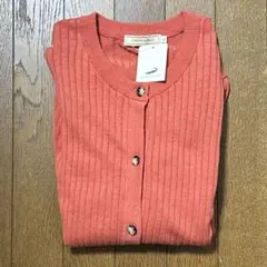 カーデイガン 薄手 長袖 オレンジ