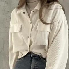 コーデュロイ ジャケット アウター アイボリー 秋服 レディース