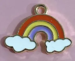 虹 4個 チャーム アクセサリーパーツ メタルチャーム ハンドメイド 手芸材料