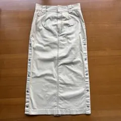 サイドスナップボタン ロングスカート ベージュのサムネイル