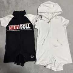 BABYDOLL gelatopiqueフード付きロンパース2点セット