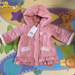 クーラクール中綿入りアウター80cm ウサギ刺繍のピンク