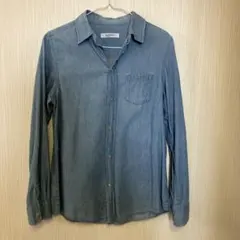 BACK NUMBER デニム　ブルー 長袖シャツ M