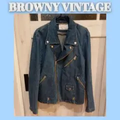 ☆美品☆BROWNY デニム ライダースジャケット Lサイズ ダブルライダース