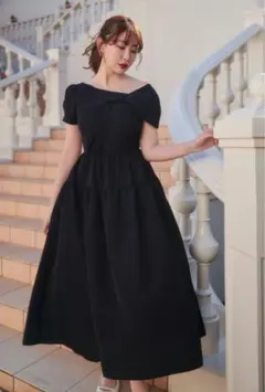 Herlipto Twisted Ribbon Tiered Dress