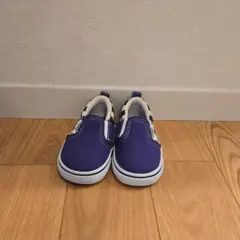 VANS 紫色 チェック柄 スリッポン　12cm