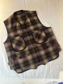 90'sオンブレチエックウールベスト イタリア製 ウールリッチ llbean