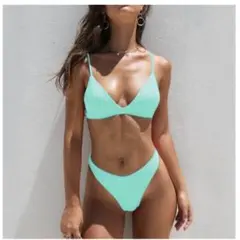 ◇L 鮮やかブルーハイレグビキニ インポート ブラジリアンビキニ 水着 05