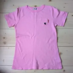 DOUBLE.B mikihouseピンクワッフル生地胸ポケット付Tシャツ140のサムネイル