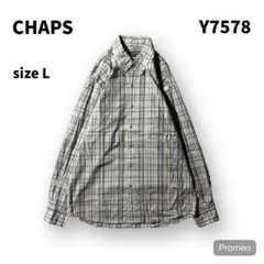 【即購入OK】CHAPS 長袖シャツ　サイズL ライトイエロー