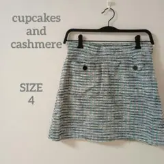 ミニスカート cupcakes and cashmere ツイード サイズ4 青