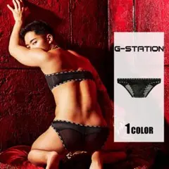 メンズビキニ ブリーフ G-Station/ジーステーション シースルー×サテン