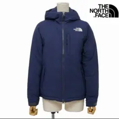 【美品】ノースフェイス 中綿 ナイロンジャケット S ネイビー 防寒 希少サイズ