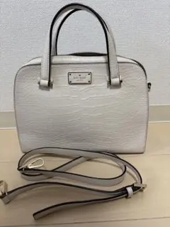 美品　ケイトスペード　クロコ柄　白　ショルダーバッグ　2way ホワイト
