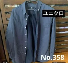 ユニクロ ネイビー ドット柄 シャツNo.358