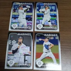 千葉ロッテマリーンズ Topps プロ野球カード 4枚セット 若干の汚れあり