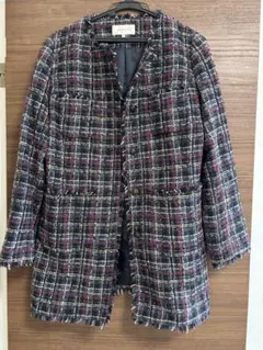 simplicité ノーカラーチェックジャケット 40