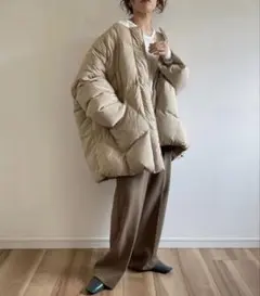 【新品未使用】wee9s ダウン perfect silhouette down 選べるポケット】perfect silhouette down / beige （パーフェクト