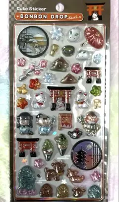 ボンボンドロップシール クーリア 和柄　古都　鹿　大仏