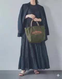 新品】NOMADIS トートバッグ カーキ Mサイズ ナイロン 軽量 撥水 