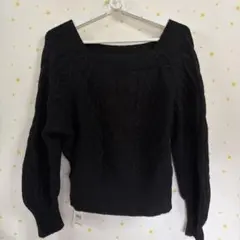 GORGE 黒 ケーブルニット 長袖