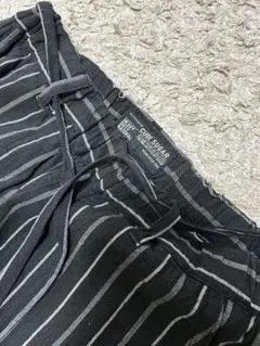 CUBE SUGAR ブラック/ホワイトストライプ カジュアルパンツ