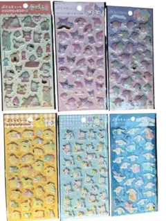 サンリオ　キラキラぷくっとシールセット 6パック　クロミ、キティ、シナモン他