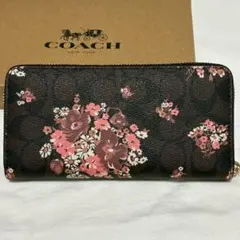 31 【新品】コーチ COACH 長財布 シグネチャー 花柄 フローラル ピンク
