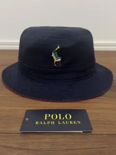 POLO RALPH LAUREN ネイビー バケットハット　キッズ　キャップ