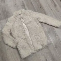 ファーコート オフホワイト クリーム色 FOREVER21 M