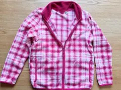 ピンク系チェック フリースジャケット