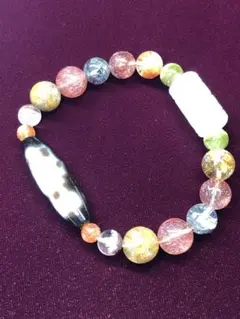 巳年特価】白蛇天珠(白) 四神全部入り白珠 ホワイトオニキスの