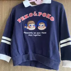 apres les cours PEKO＆POKO 襟付きトレーナー（ネイビー)