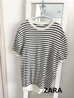 ZARA 半袖ストライプカットソーM