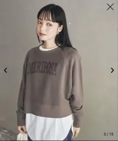 coen ループ裏毛カレッジロゴスウェット MARIPOSA