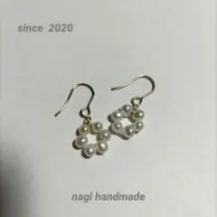 (4257)淡水パールリングピアス