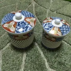蓋付き湯呑み 2客セット 透かし彫り 和食器