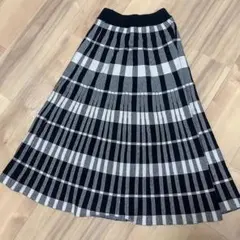 韓国　ニットスカート チェック柄 Fサイズ
