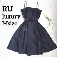 RU luxury / ブラックドレス/ Msize/ウエストリボン付き