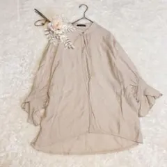 1287〈アクアガレージ〉L/フリル袖/ノーカラー/ブラウス/ゆったりのサムネイル