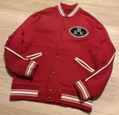 ポロラルフローレン スウェット スナップ ブルゾン 赤 S 古着