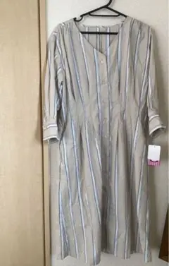 新品未使用　美品　タグ付き　ストライプ　ワンピース　アウター　ジャケット
