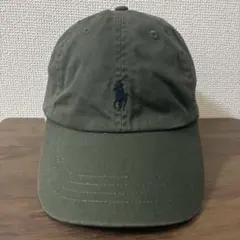 美品】ポロラルフローレン キャップ ユニセックス カーキ ポニー刺繍