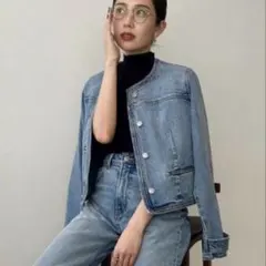 anuans ノーカラーデニムジャケット　新品未使用