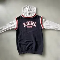 X GIRL レイヤードパーカーワンピース　130